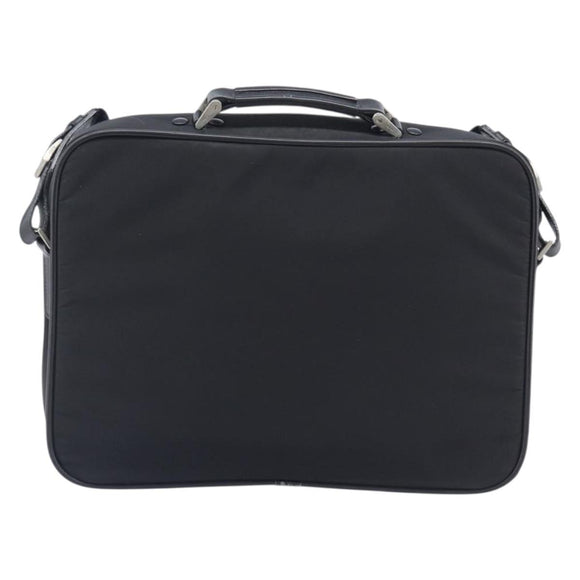 PRADA Business Bag Nylon 2way Black Silver Auth 208691A