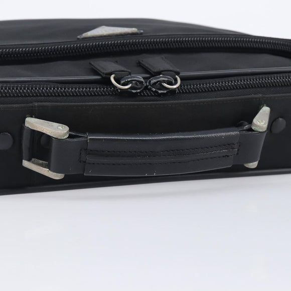 PRADA Business Bag Nylon 2way Black Silver Auth 208691A
