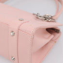 Christian Dior Canage Hand Bag Leather Pink Silver Auth 208692V-13
