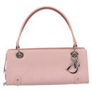 Christian Dior Canage Hand Bag Leather Pink Silver Auth 208692V-2