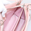 Christian Dior Canage Hand Bag Leather Pink Silver Auth 208692V-24