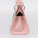 Christian Dior Canage Hand Bag Leather Pink Silver Auth 208692V-5