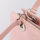 Christian Dior Canage Hand Bag Leather Pink Silver Auth 208692V-9