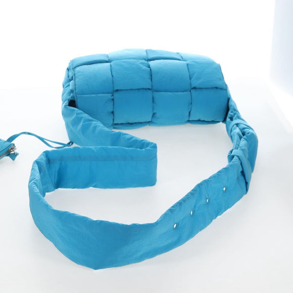 Bottega Veneta MAXI INTRECCIATO Padded Tech Cassette Bag Nylon Blue Auth 208693M