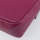 FENDI Mini Baguette Chain Shoulder Bag Leather Pink Gold 8M0315 Auth 208695V-17