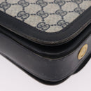 GUCCI GG Supreme Sherry Line Shoulder Bag PVC Navy Gold Auth 208696-15