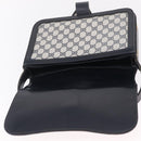 GUCCI GG Supreme Sherry Line Shoulder Bag PVC Navy Gold Auth 208696-20