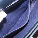 GUCCI GG Supreme Sherry Line Shoulder Bag PVC Navy Gold Auth 208696-26