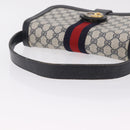 GUCCI GG Supreme Sherry Line Shoulder Bag PVC Navy Gold Auth 208696-7