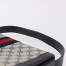 GUCCI GG Supreme Sherry Line Shoulder Bag PVC Navy Gold Auth 208696-8