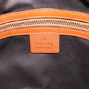 GUCCI GG Canvas Hand Bag Suede Orange Gold 120886 Auth 208697V-18