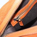 GUCCI GG Canvas Hand Bag Suede Orange Gold 120886 Auth 208697V-21