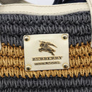 BURBERRY Blue Label Hand Bag straw Beige Gold Auth 208698A-15