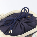 BURBERRY Blue Label Hand Bag straw Beige Gold Auth 208698A-16