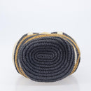 BURBERRY Blue Label Hand Bag straw Beige Gold Auth 208698A-9
