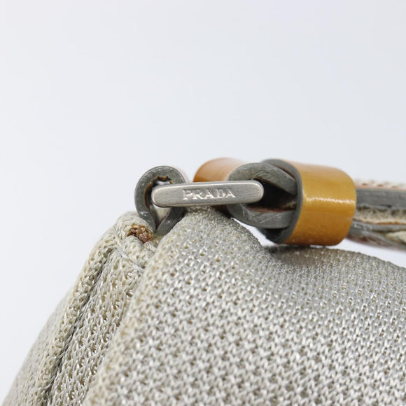 PRADA PRADA Sports Shoulder Bag Nylon Gray Silver Auth 208699A