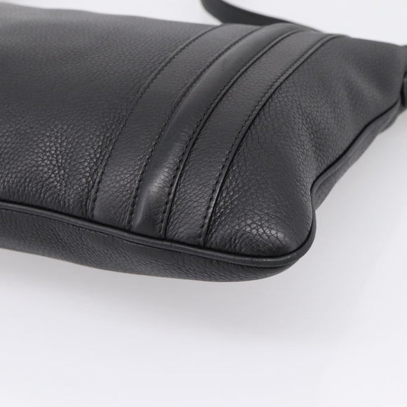 GUCCI Shoulder Bag Leather Black Silver 233329 Auth 208701V