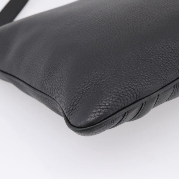 GUCCI Shoulder Bag Leather Black Silver 233329 Auth 208701V