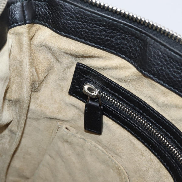GUCCI Shoulder Bag Leather Black Silver 233329 Auth 208701V