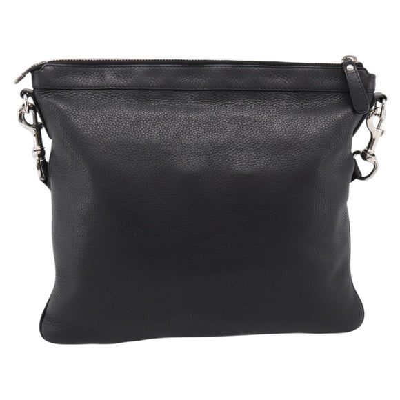 GUCCI Shoulder Bag Leather Black Silver 233329 Auth 208701V