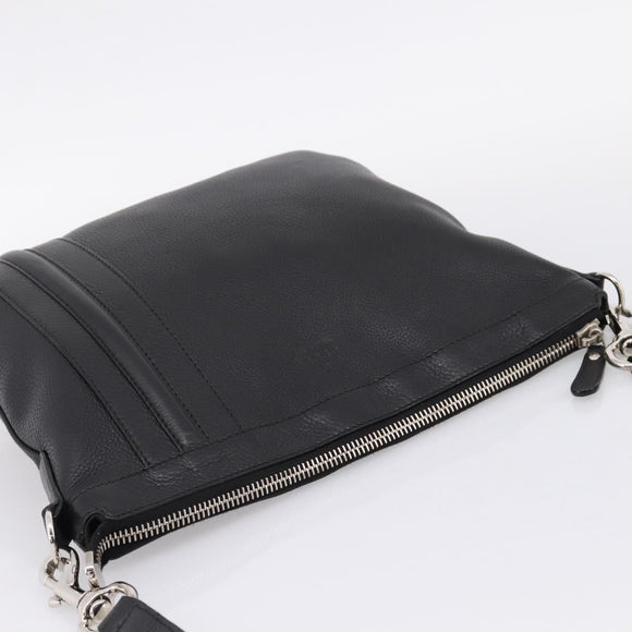 GUCCI Shoulder Bag Leather Black Silver 233329 Auth 208701V