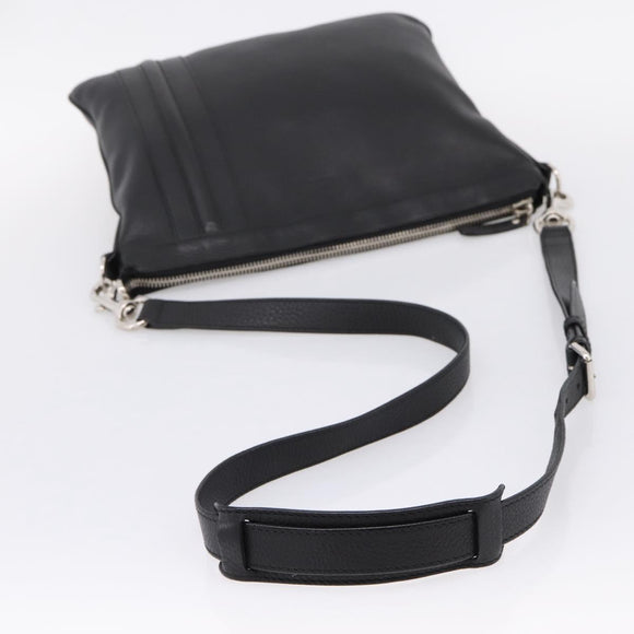 GUCCI Shoulder Bag Leather Black Silver 233329 Auth 208701V