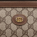 GUCCI GG Supreme Clutch Bag PVC Beige Gold 014 122 6063 Auth 208702-13
