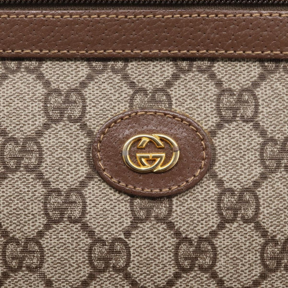 GUCCI GG Supreme Clutch Bag PVC Beige Gold 014 122 6063 Auth 208702