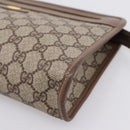 GUCCI GG Supreme Clutch Bag PVC Beige Gold 014 122 6063 Auth 208702-8