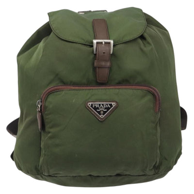 PRADA Backpack Nylon Green Silver Auth 208704 - 0
