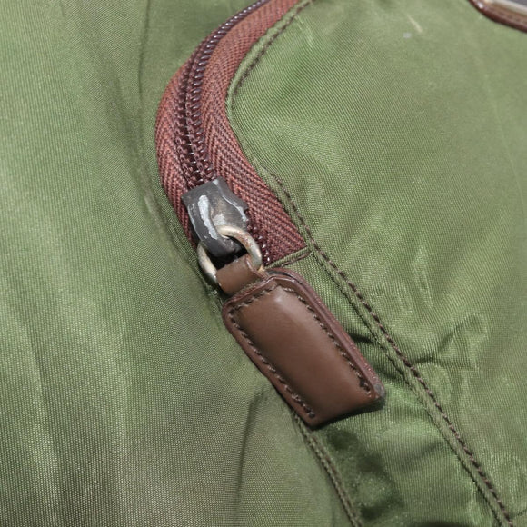 PRADA Backpack Nylon Green Silver Auth 208704
