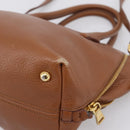 Miu Miu Hand Bag Leather 2way Brown Gold Auth 208705-16