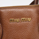 Miu Miu Hand Bag Leather 2way Brown Gold Auth 208705-21