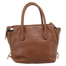 Miu Miu Hand Bag Leather 2way Brown Gold Auth 208705-2