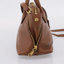 Miu Miu Hand Bag Leather 2way Brown Gold Auth 208705-4