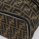 FENDI Zucca Canvas Vanity Hand Bag Black Brown Auth 208706-14