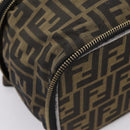 FENDI Zucca Canvas Vanity Hand Bag Black Brown Auth 208706-15