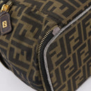 FENDI Zucca Canvas Vanity Hand Bag Black Brown Auth 208706-17