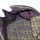 FENDI Zucca Canvas Vanity Hand Bag Black Brown Auth 208706-20