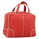 LOEWE Hand Bag Leather Red Silver Auth 208707-1