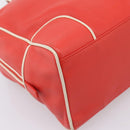 LOEWE Hand Bag Leather Red Silver Auth 208707-14