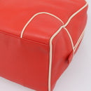 LOEWE Hand Bag Leather Red Silver Auth 208707-15