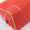 LOEWE Hand Bag Leather Red Silver Auth 208707-16