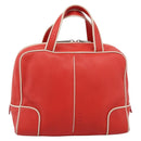 LOEWE Hand Bag Leather Red Silver Auth 208707-13