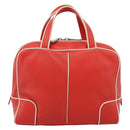 LOEWE Hand Bag Leather Red Silver Auth 208707-2