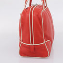 LOEWE Hand Bag Leather Red Silver Auth 208707-3