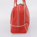 LOEWE Hand Bag Leather Red Silver Auth 208707-4