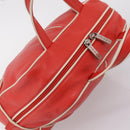LOEWE Hand Bag Leather Red Silver Auth 208707-6