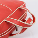 LOEWE Hand Bag Leather Red Silver Auth 208707-7