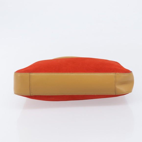 GUCCI Shoulder Bag Suede Red Gold 001 3812 Auth 208709V